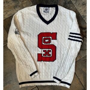 Chicago White Sox 125th Anniversary Sweater XL White Cable Knit Limited Edition